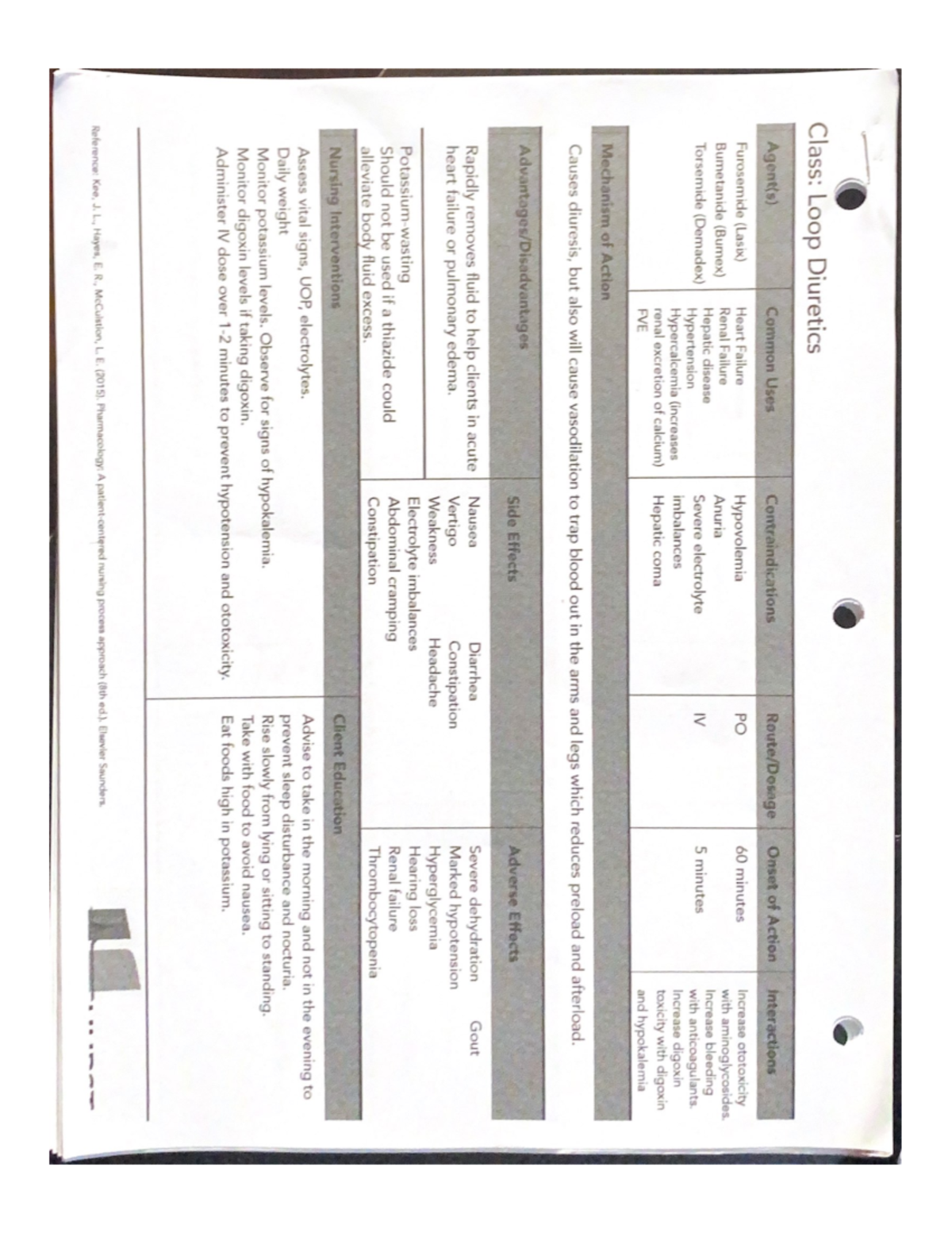 Bumetanide (Bumex) Loop Diuretics 241 Studocu