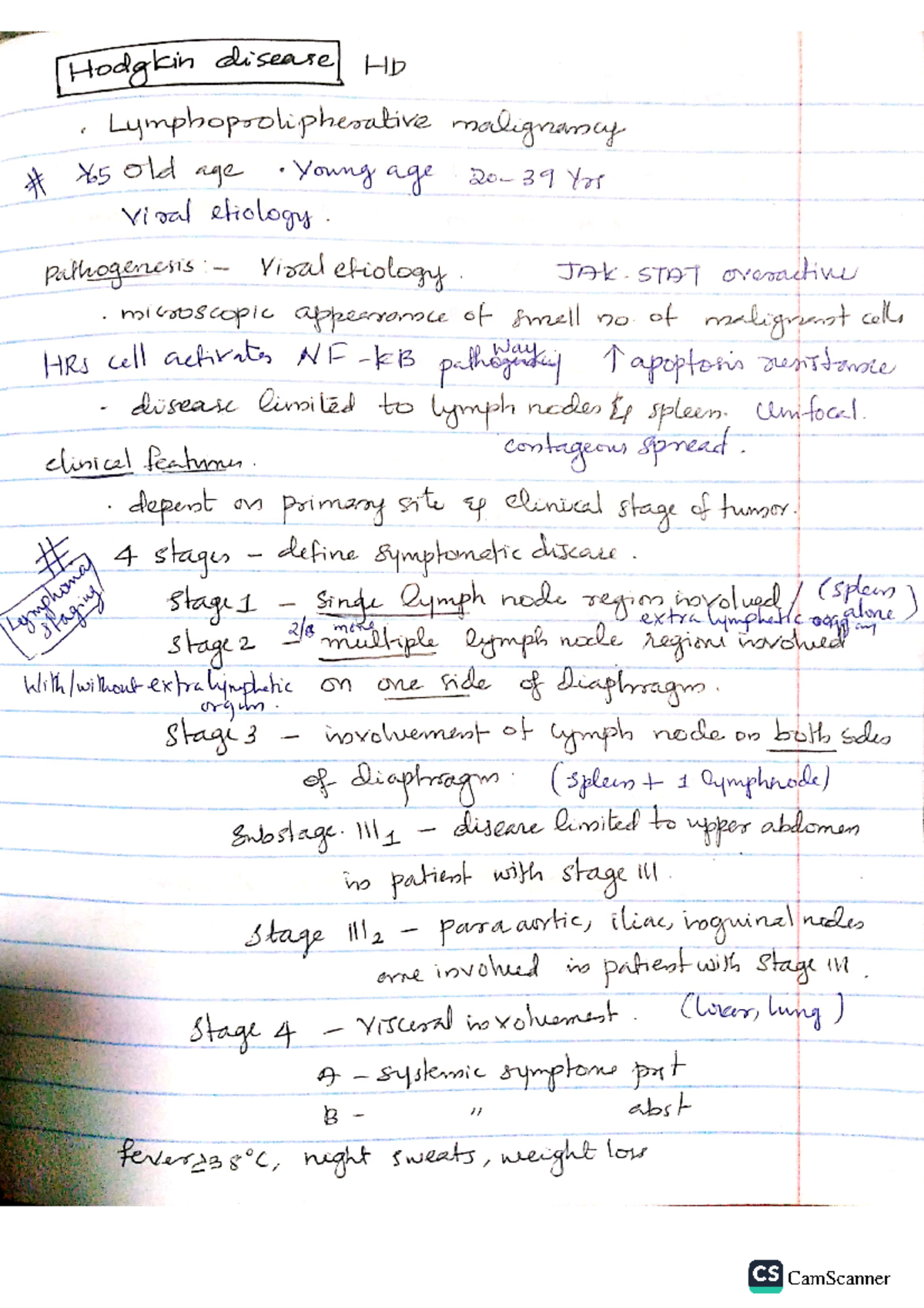 Hodgkin's disease - Hodgkin's - Degree - Studocu