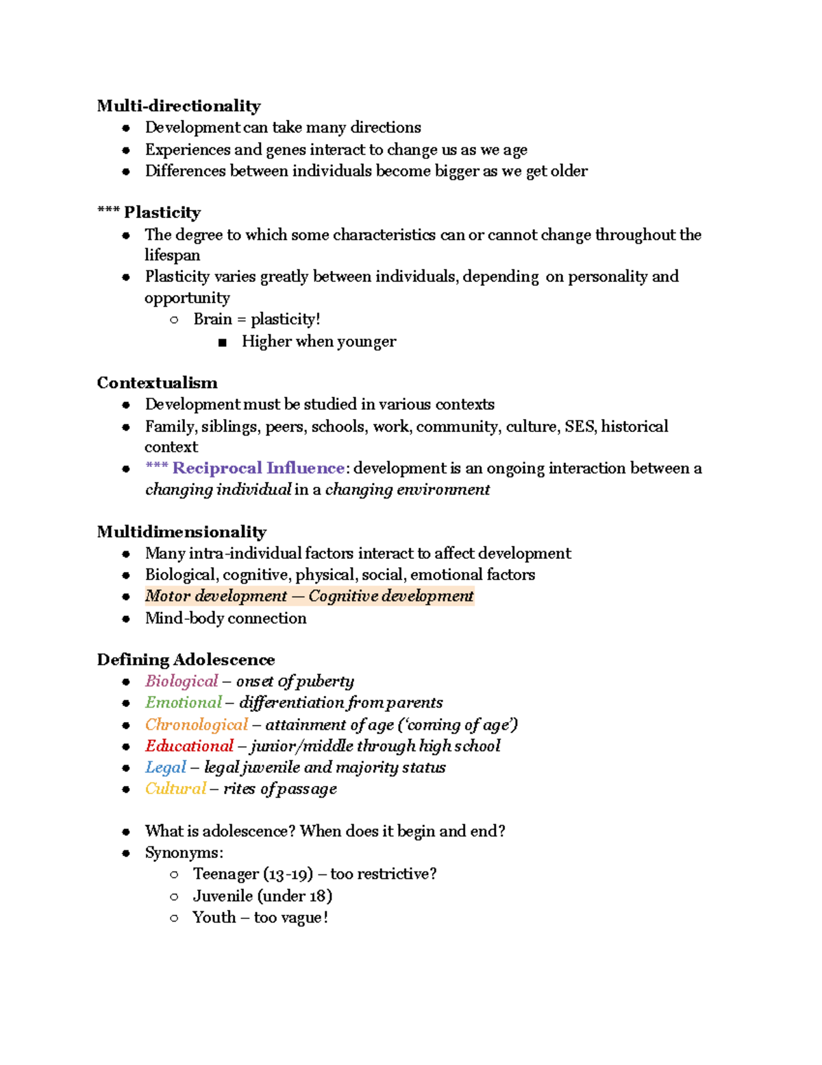 Adolecent development 2 - Multi-directionality Development can take ...