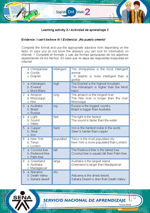 1. Planning my trip - evidencia - Learning activity 4 / Actividad de ...