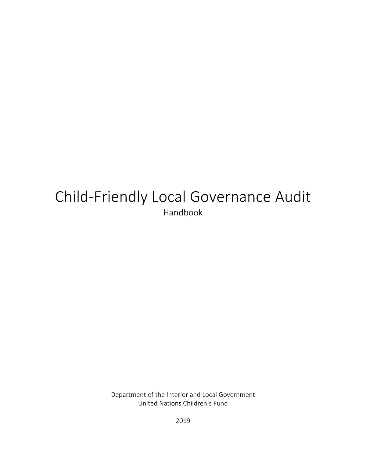 3 Cflga Handbook - Child-Friendly Local Governance Audit Handbook ...