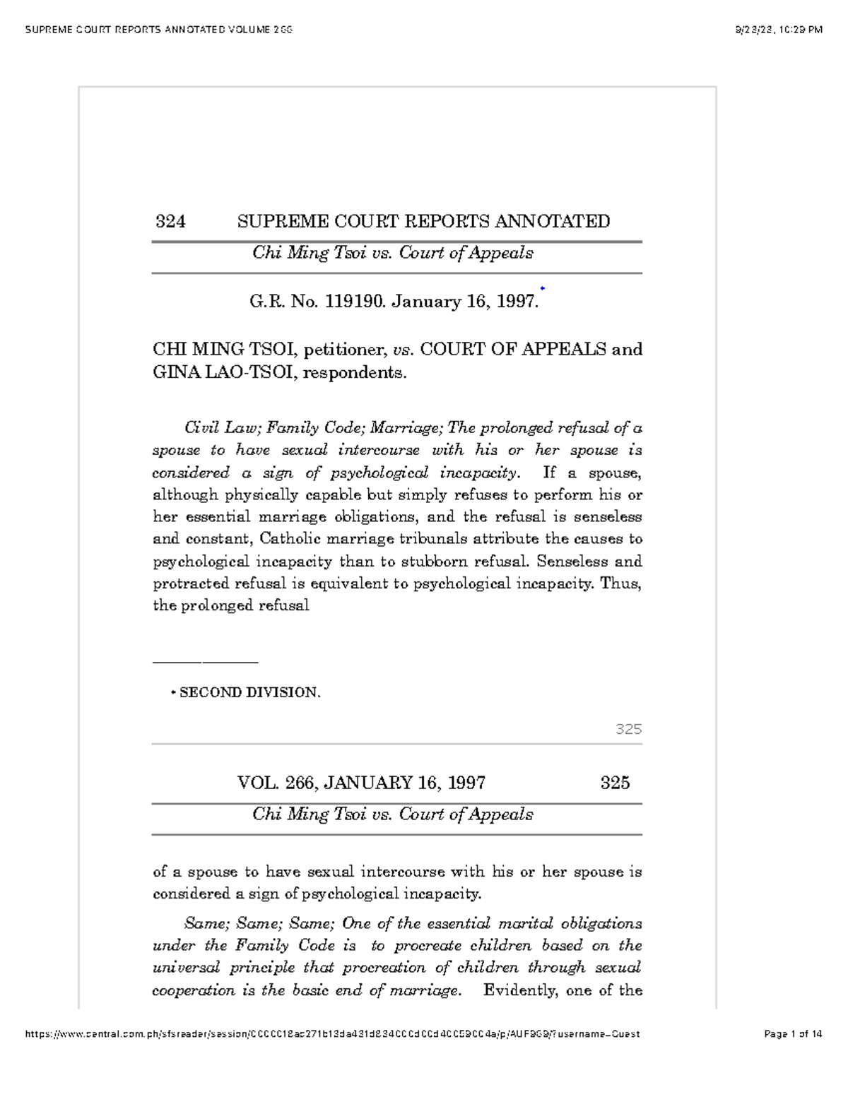 Tsi Ming Tsoi and The Court - 324 SUPREME COURT REPORTS ANNOTATED Chi ...