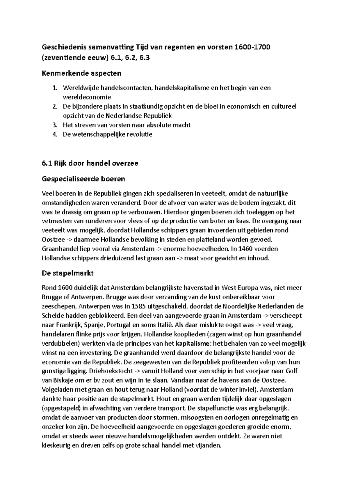 Geschiedenis Samenvatting Hoofdstuk 6 Met Alle Paragrafen ...