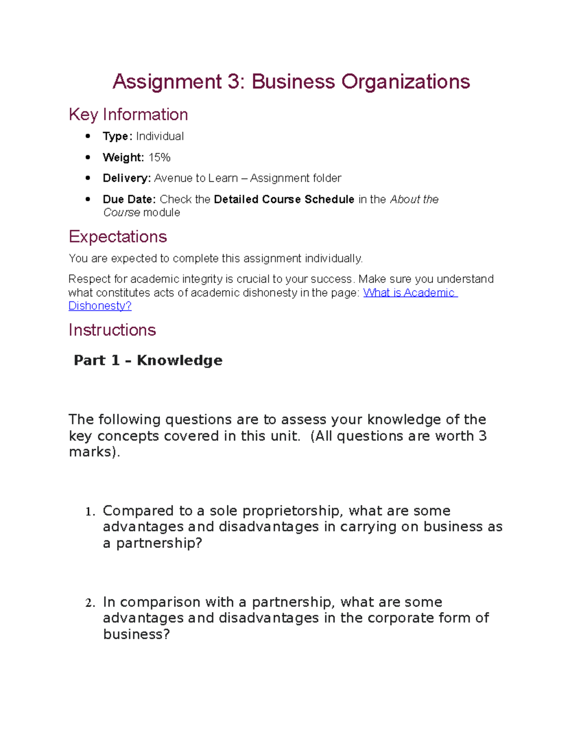 assignment 3 (20 points) assignment 3 business types instructions