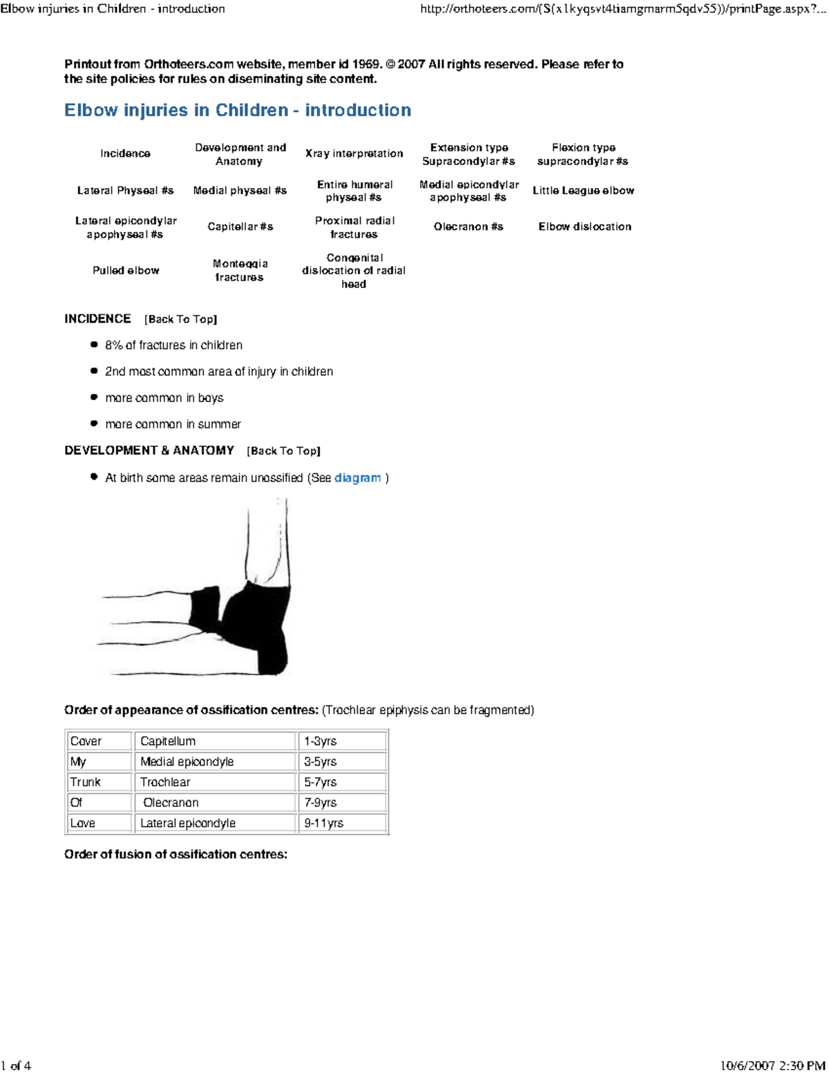 Elbow injuries in Children introduction Elbow injuries in Children