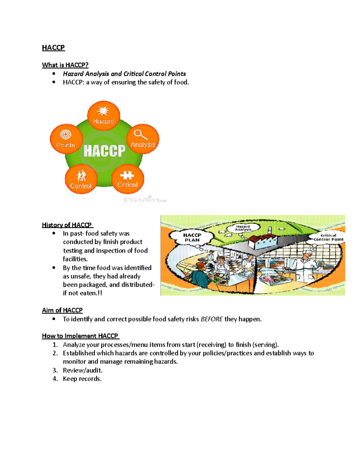 Haccp (Lecture Notes) - HACCP What is HACCP? Hazard Analysis and ...
