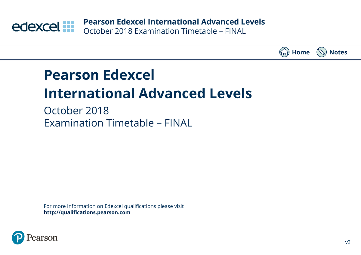 1810 IAL Timetable Final Home Notes October 2018 Examination