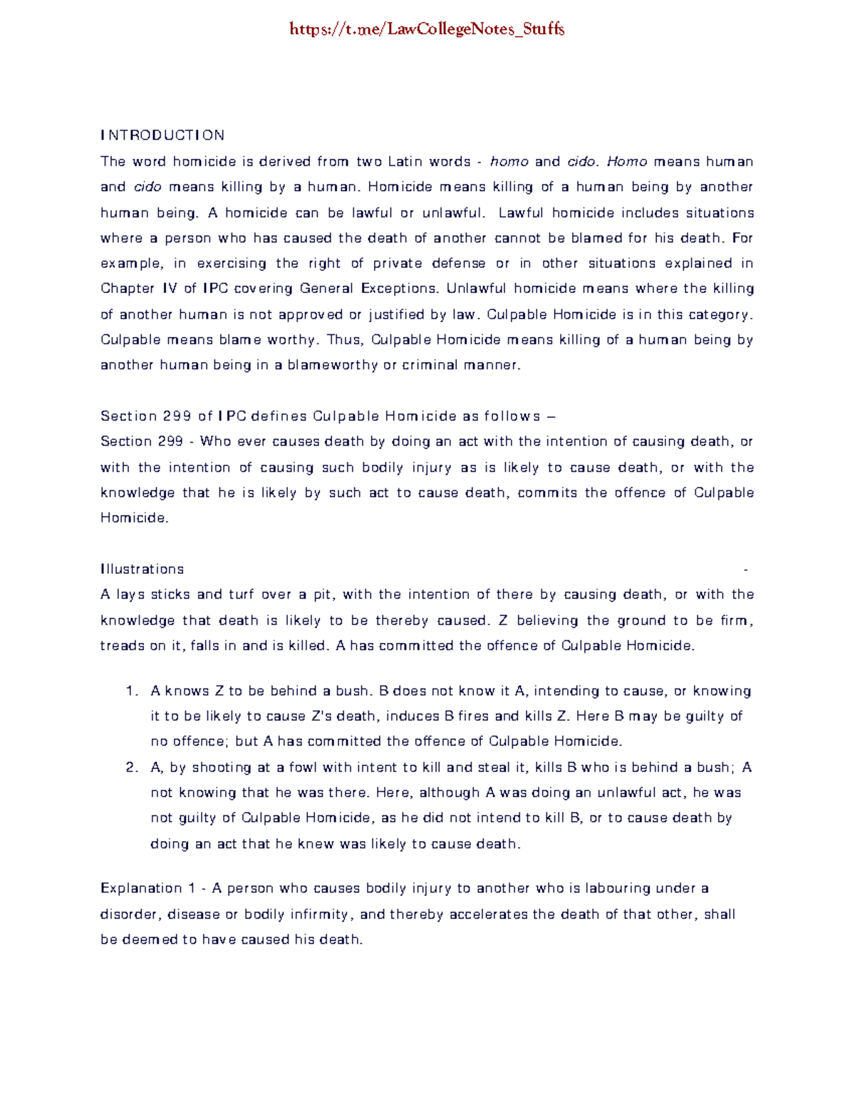 Culpable Homicide Section 299 and 300 of IPC - INTRODUCTION The word ...