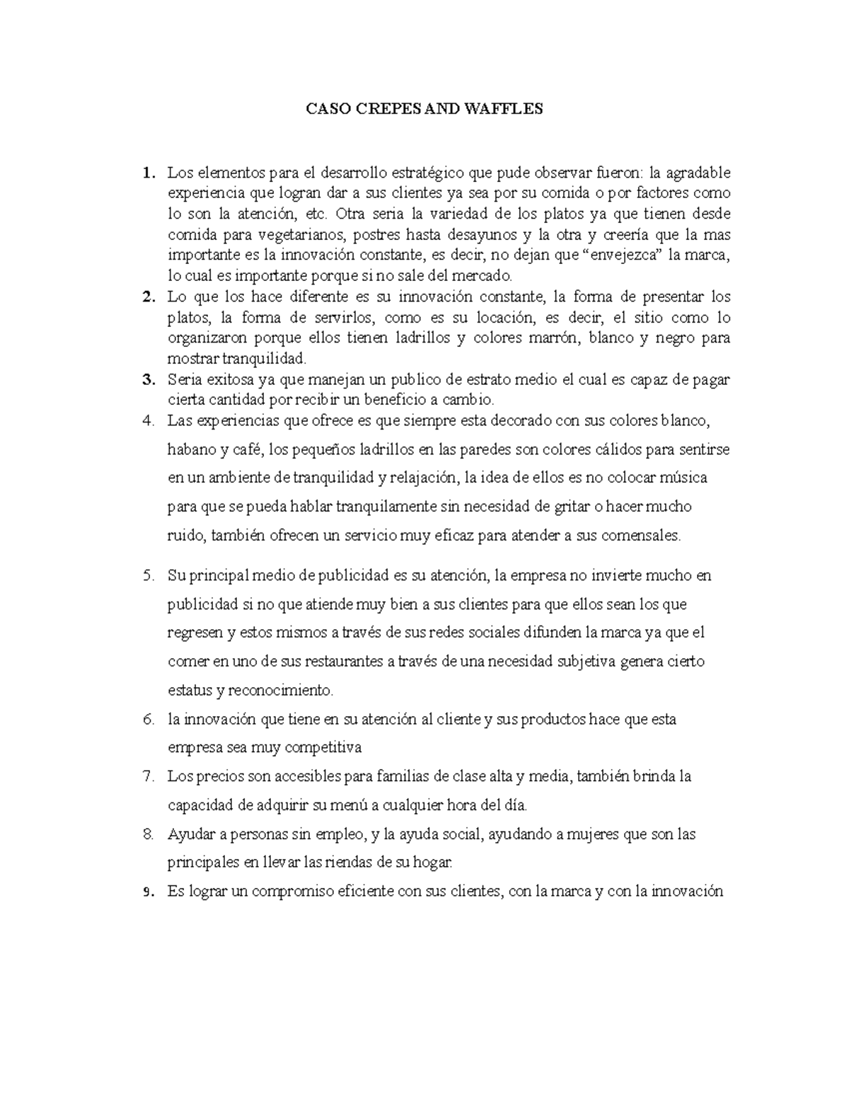 CASO Crepes AND Waffles Leidy Silva Gledys Bayona CASO CREPES AND