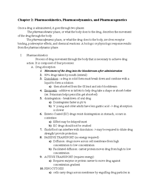 Pharmacology Notes 2 - Nursing - Studocu