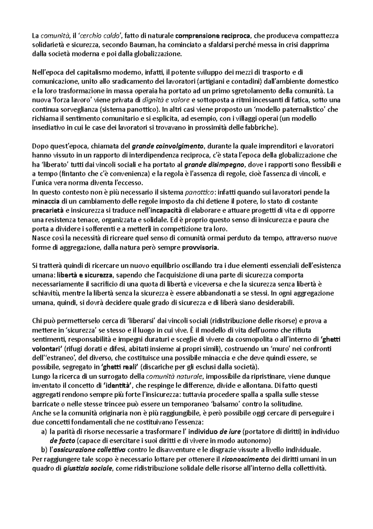 Voglia di comunità - La comunità, il ‘cerchio caldo’, fatto di naturale ...