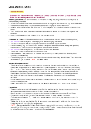 Crime HSC Notes