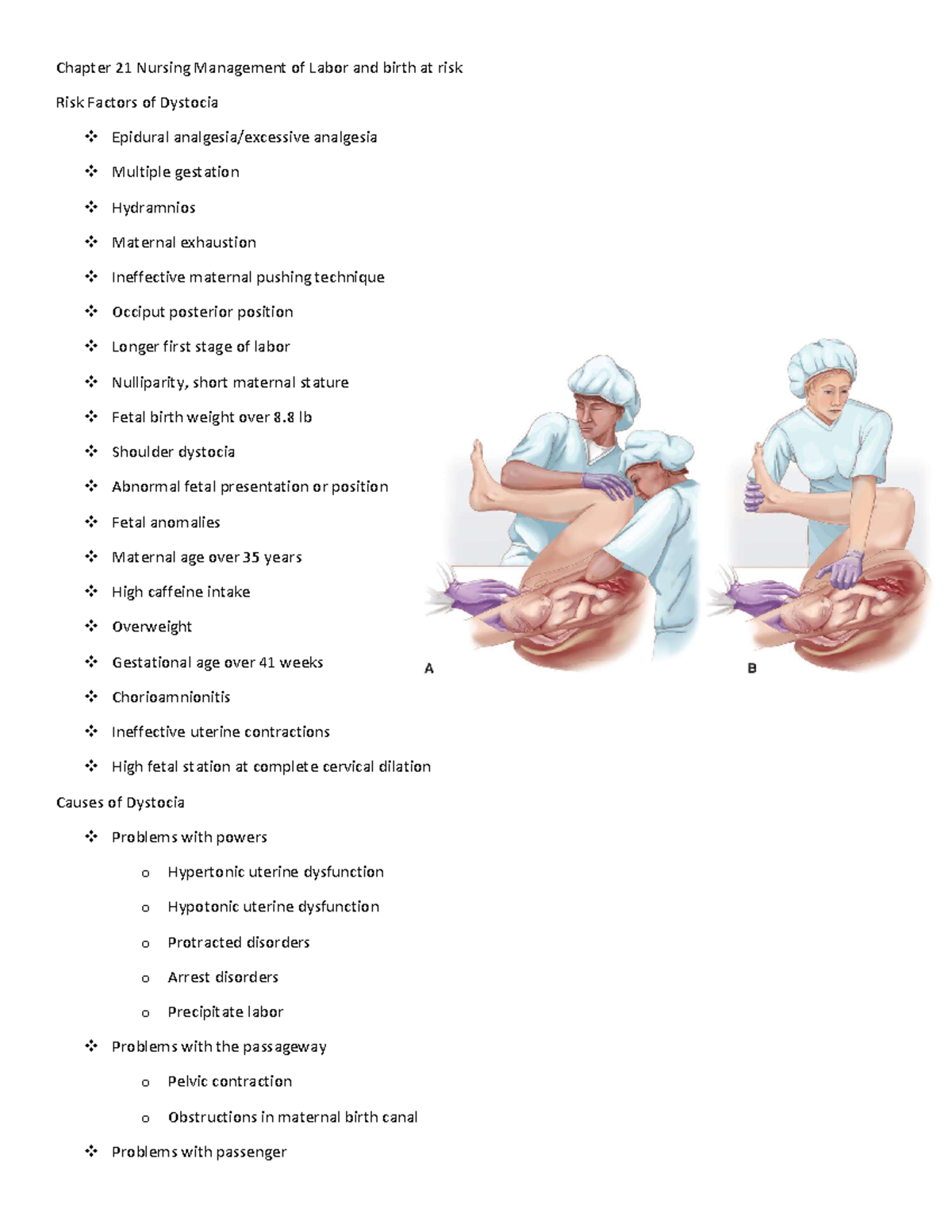 OB chapter 21 exam 3 - Marple - Chapter 21 Nursing Management of Labor ...
