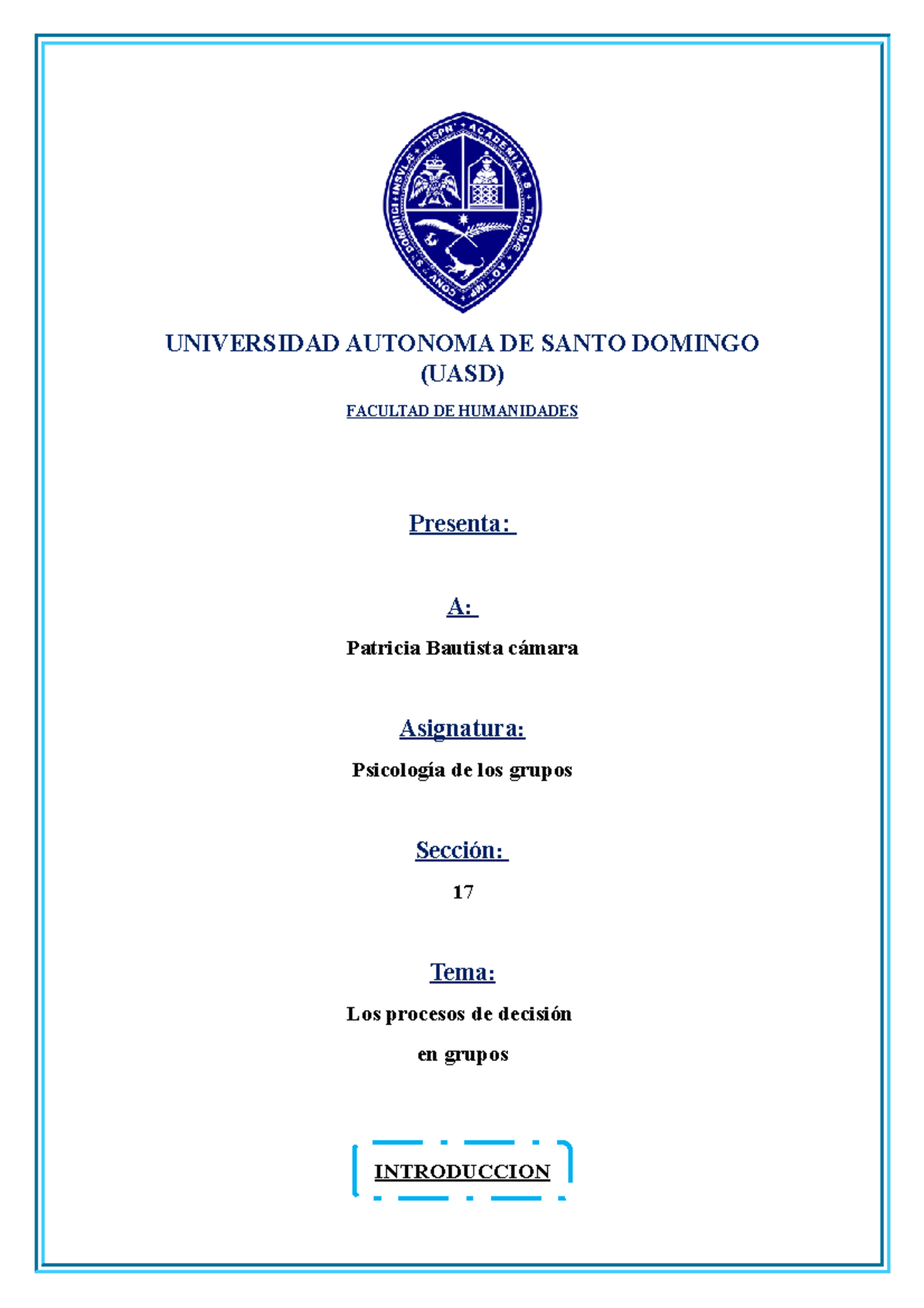 Universidad Autonoma DE Santo Domingo UNIVERSIDAD AUTONOMA DE SANTO