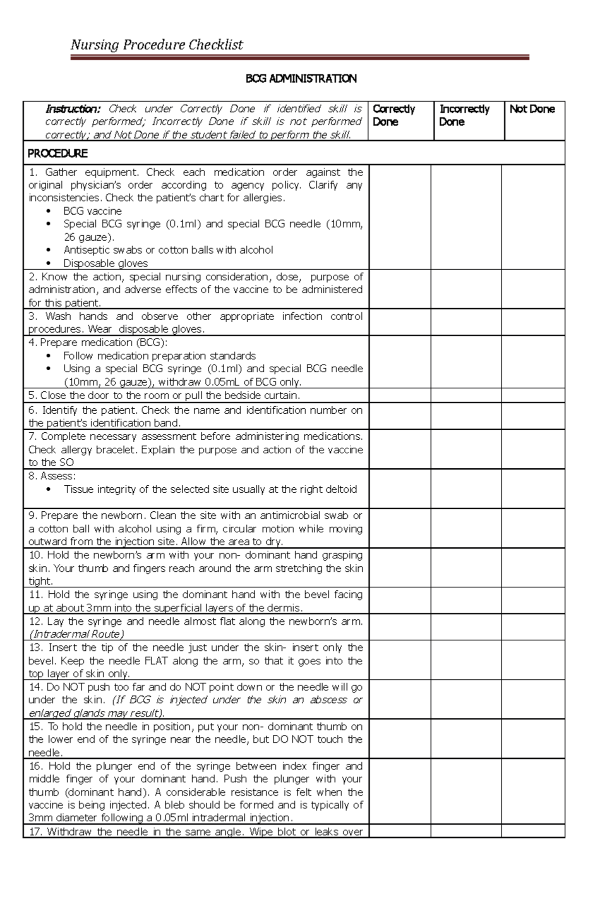 bcg-checklist-checklist-for-bcg-vaccine-nursing-procedure-checklist