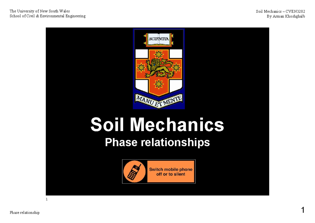 1 Phase Relationship - Handouts - Color - School Of Civil ...