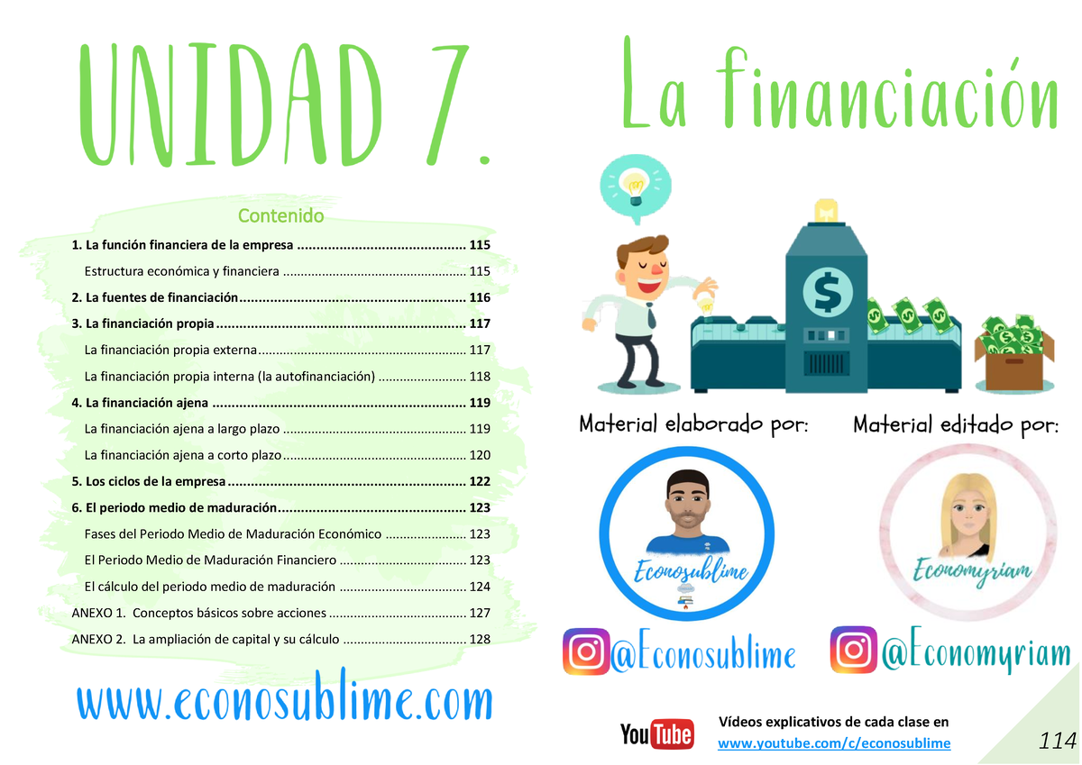 Tema 7 Financiación De La Empresa - Contenido VÌdeos Explicativos De ...