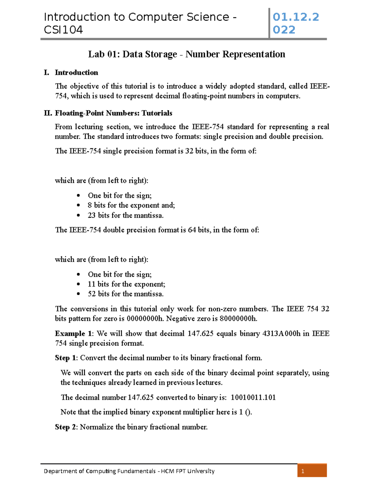 Lab 00-Computer Numbers - CSI 022 Lab 01: Data Storage - Number ...