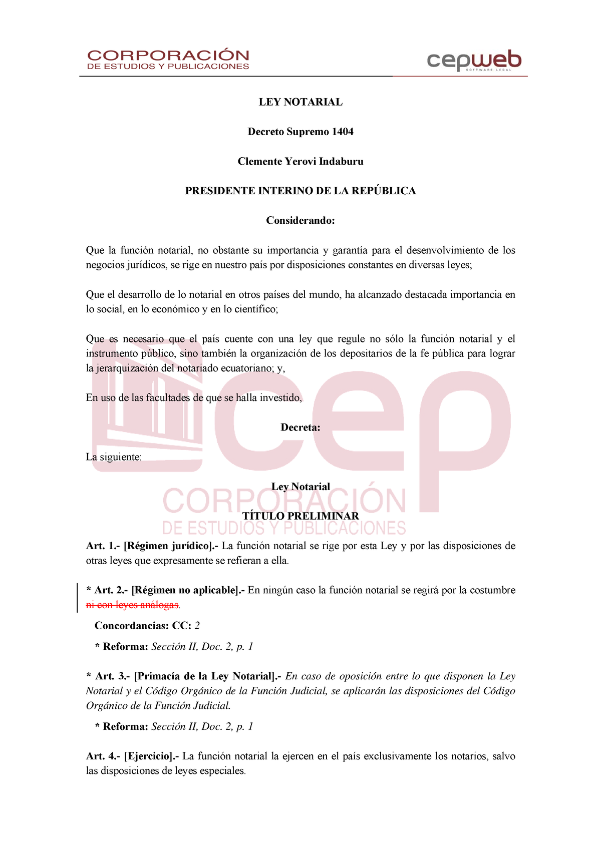 Ley Notarial Ley Notarial Decreto Supremo 4383