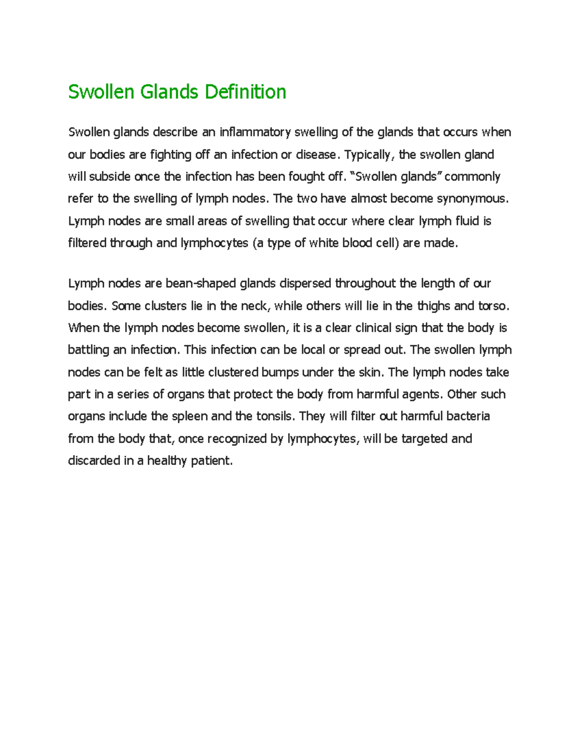 Swollen Glands Definition Swollen Glands Definition Swollen glands