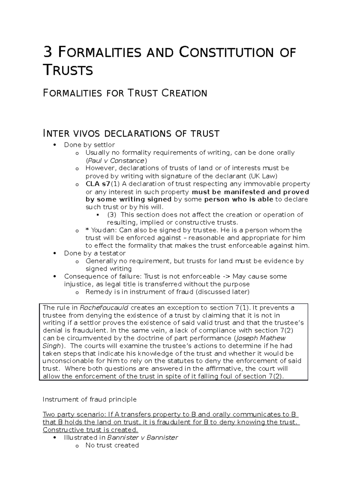 3 Formalities and Constitution of Trusts - 3 FORMALITIES AND ...