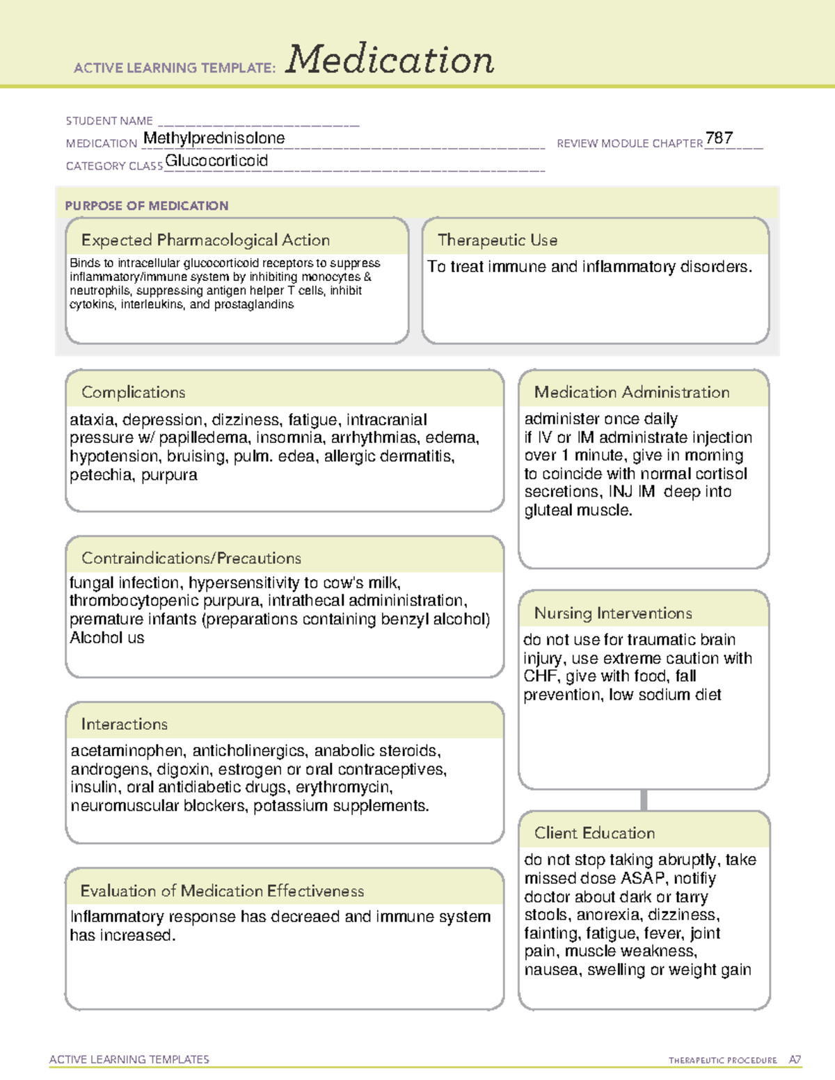 Methylprednisolone med - ACTIVE LEARNING TEMPLATES THERAPEUTIC ...