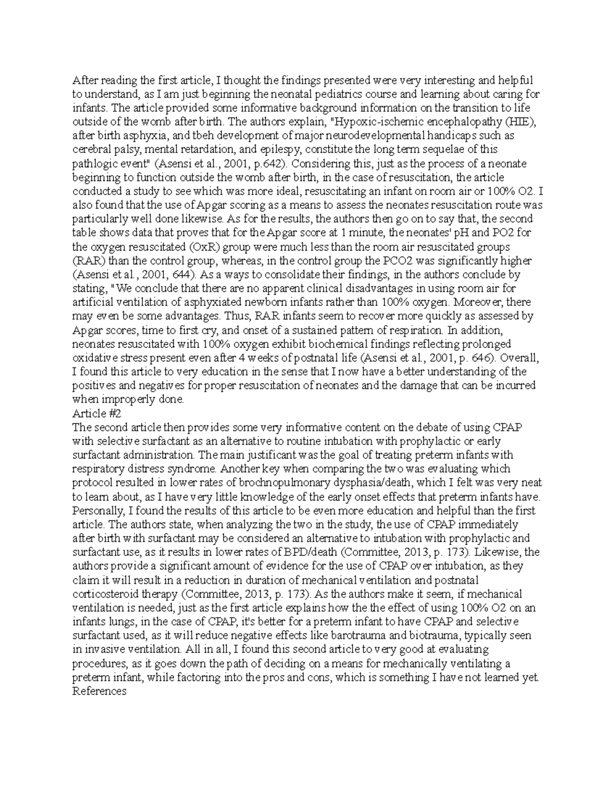 Article 2 - After reading the first article, I thought the findings ...