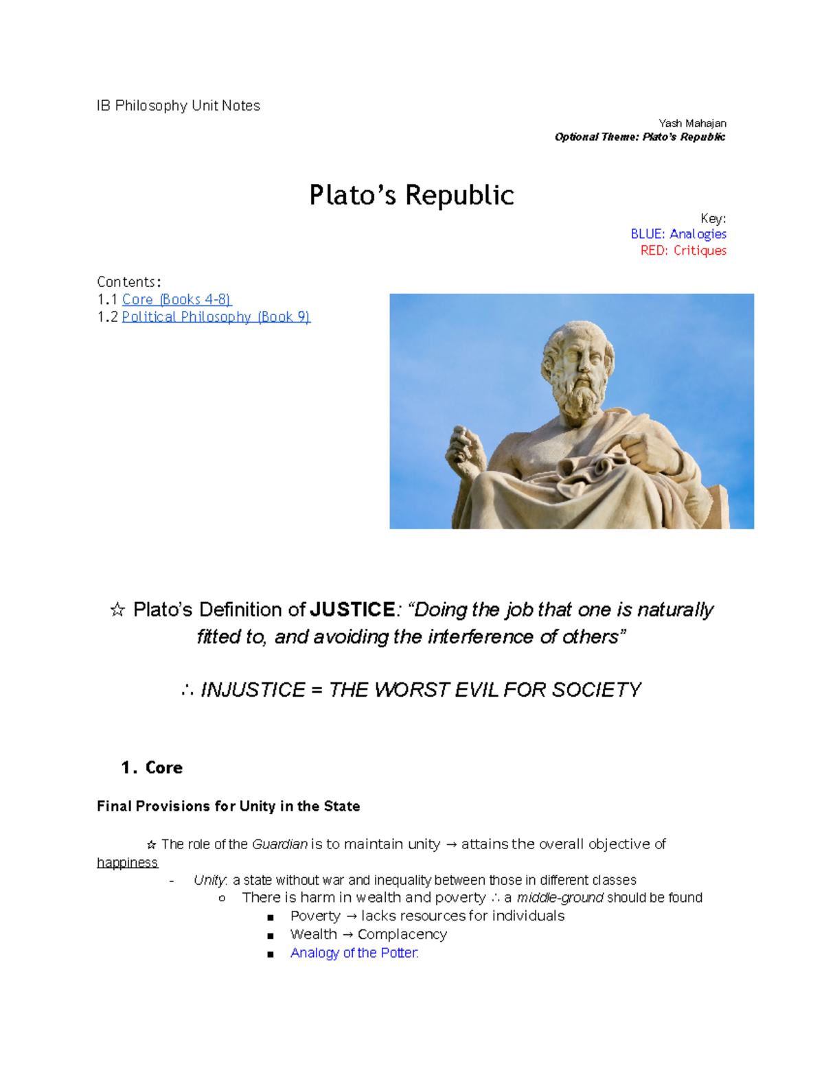 Plato s Republic Don't download this IB Philosophy Unit Notes Yash