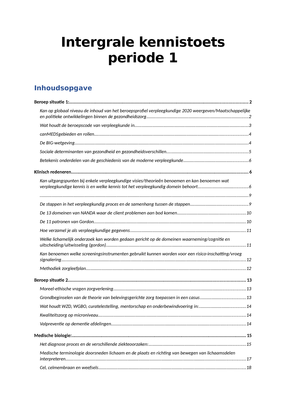 Intergrale Kennistoets Periode 1 - Intergrale Kennistoets - Periode ...