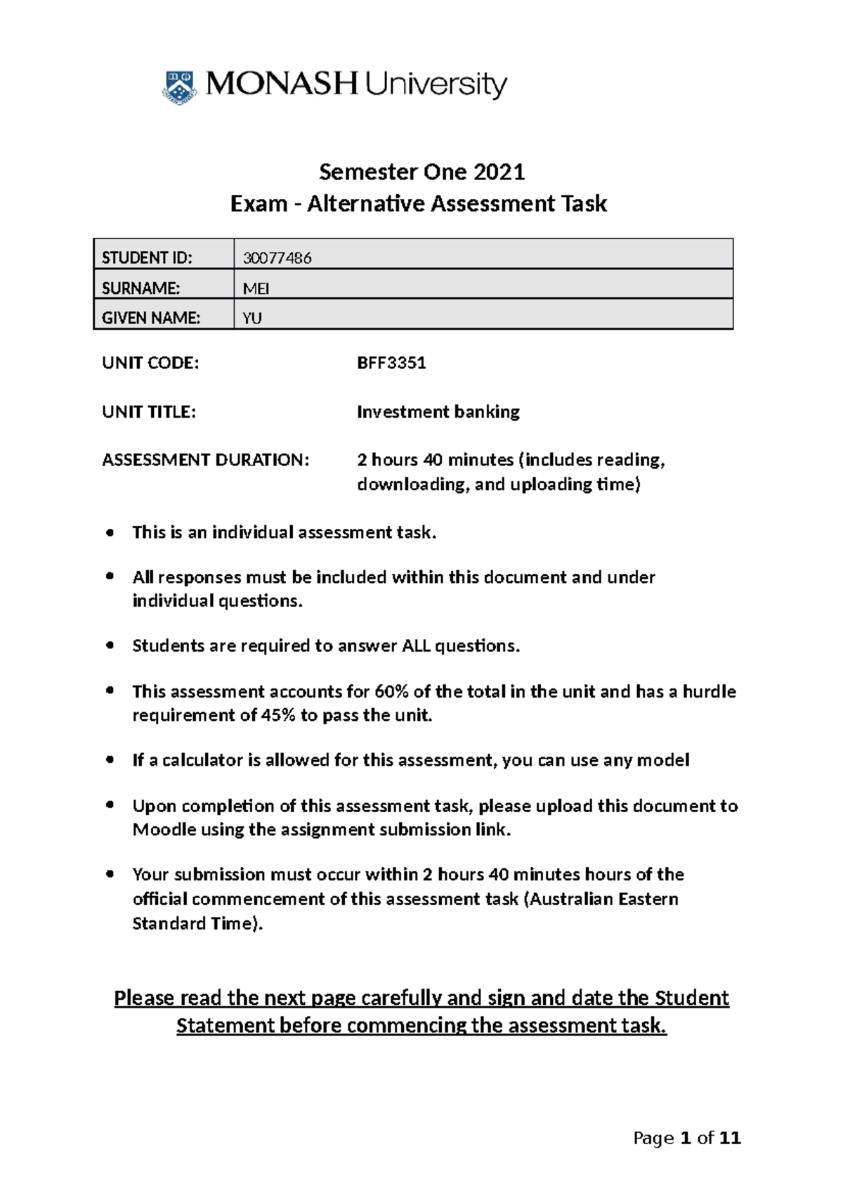 BFF3351 S1 2021 Final Exam Questions - Semester One 2021 Exam ...