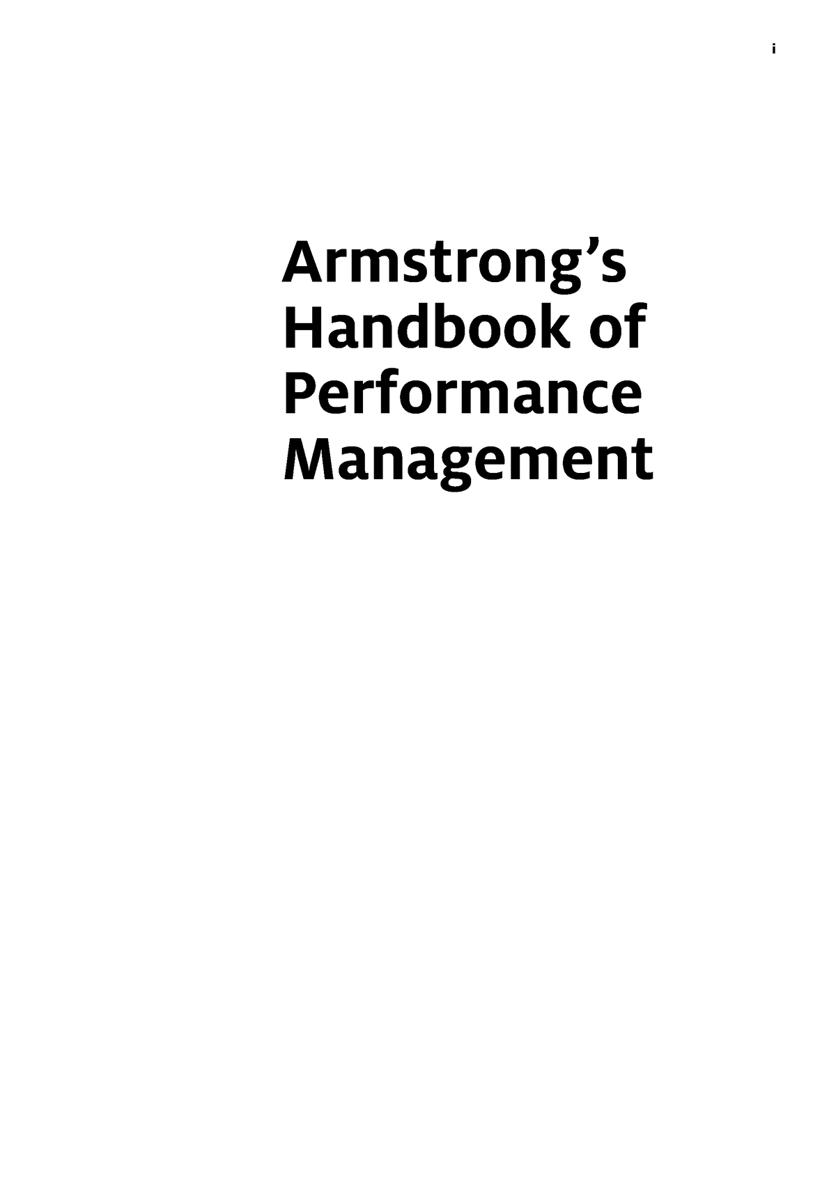 Armstrongs handbook for PM - Armstrong’s Handbook of Analysing ...