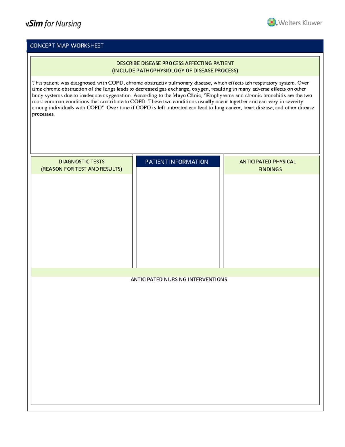 Vincent brody vsim day 3 - CONCEPT MAP WORKSHEET DESCRIBE DISEASE ...