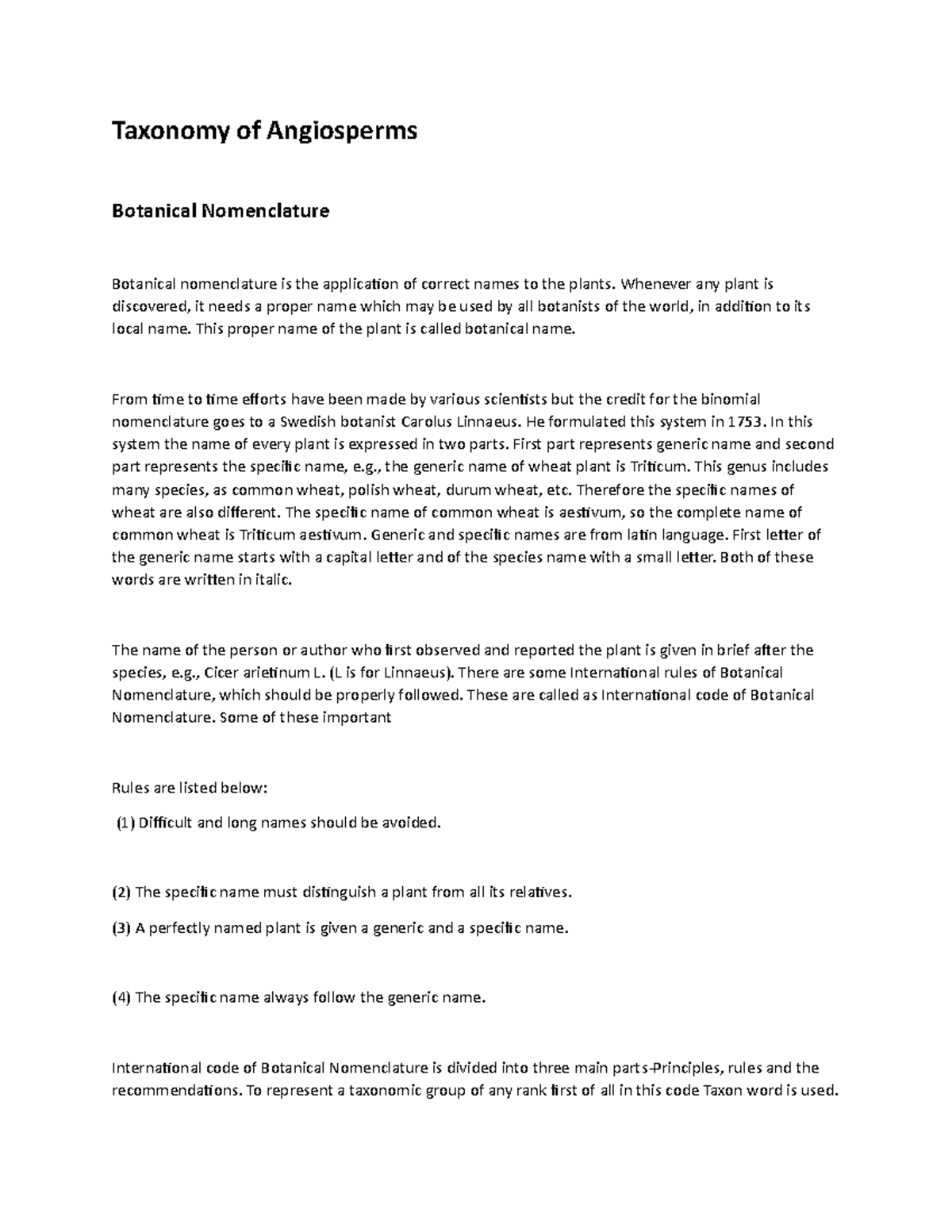 Classification Of Angiosperms Explained With Diagram