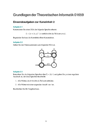 Techn. Und Theoretische Informatik FUH 63511 WS20/21 - Grundlagen Der ...