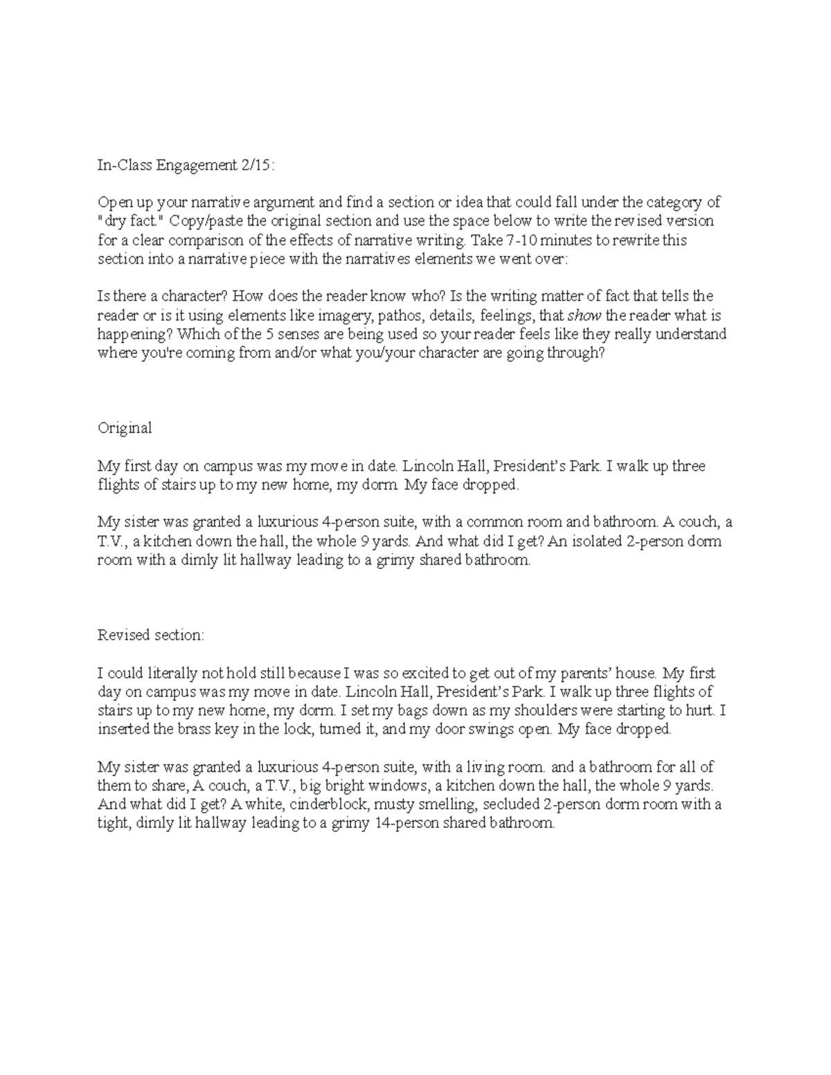 2-15 In Class Engagement - In-Class Engagement 2/15: Open up your ...