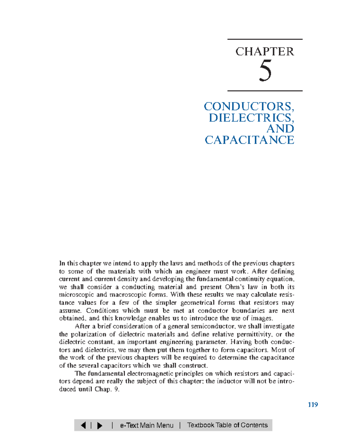 Ch5 - CHAPTER 5 CONDUCTORS, DIELECTRICS, AND CAPACITANCE In this ...