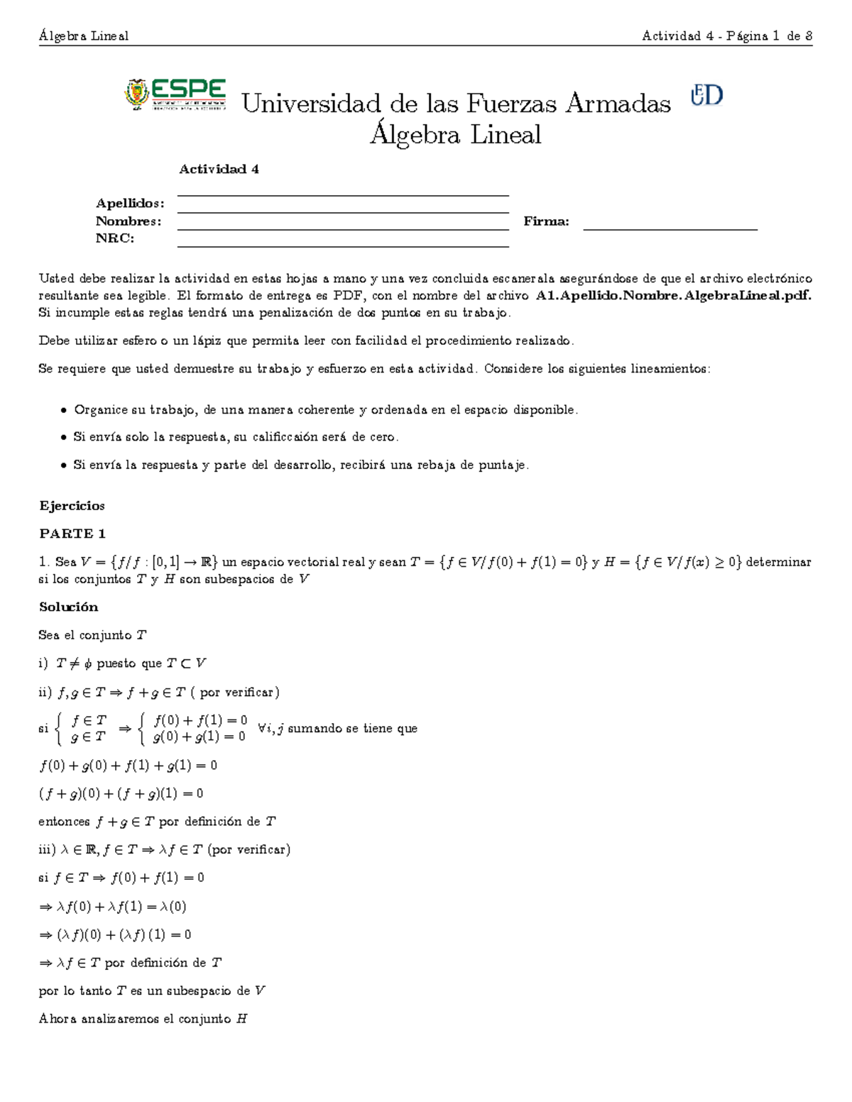 Actividad DE Aprendizaje 4 - Algebra Lineal ITIN Solucionario - ¡lgebra ...