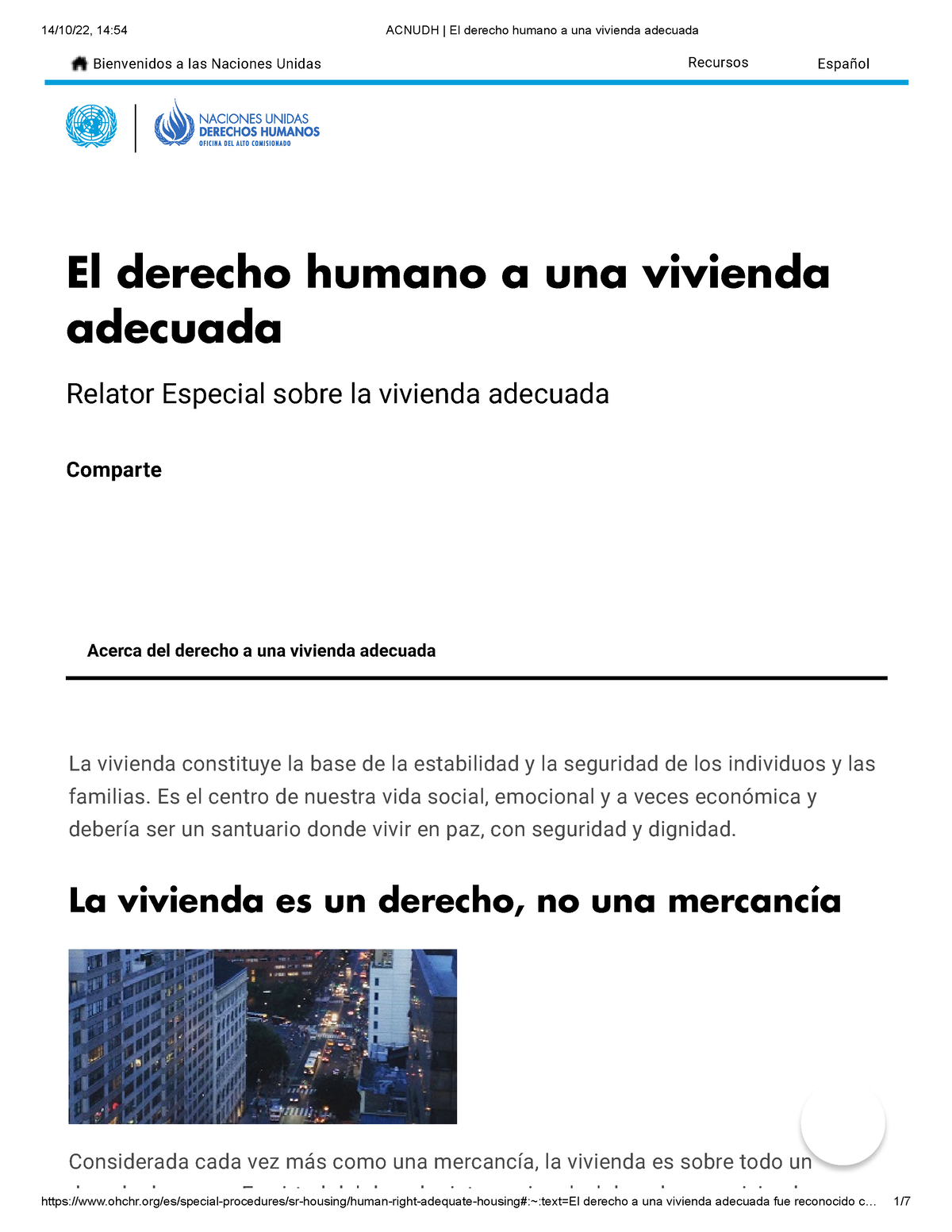 Acnudh El Derecho Humano A Una Vivienda Adecuada - La Vivienda ...