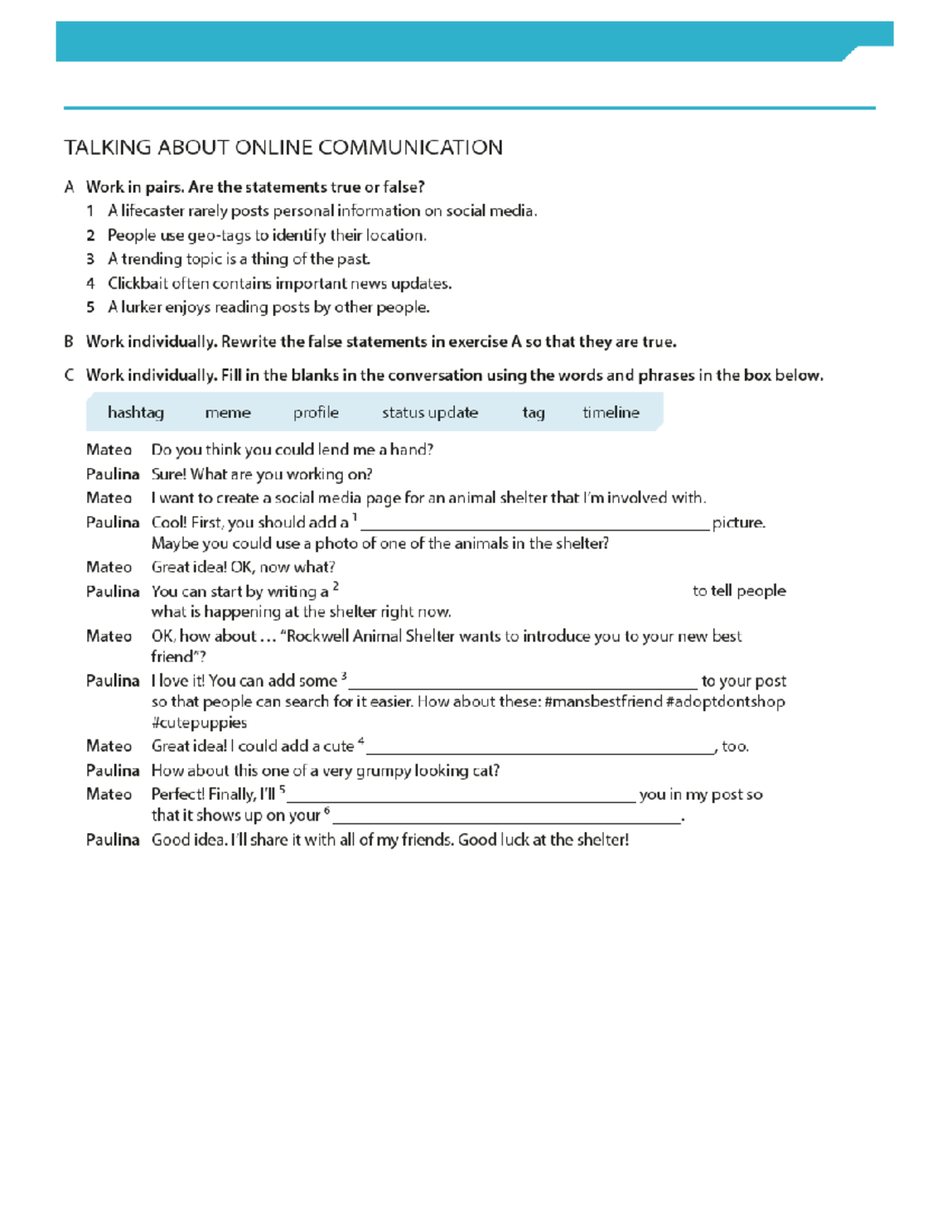 BUS 2.0 Level 4 Lesson plan 7 Handout 2 - Inglés IV - Studocu