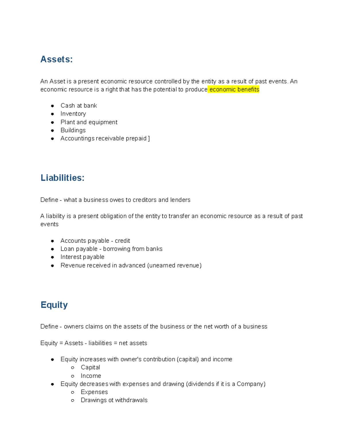 Alioe - Google Docs - Aloie notes from week 3 lecture - Assets: An ...