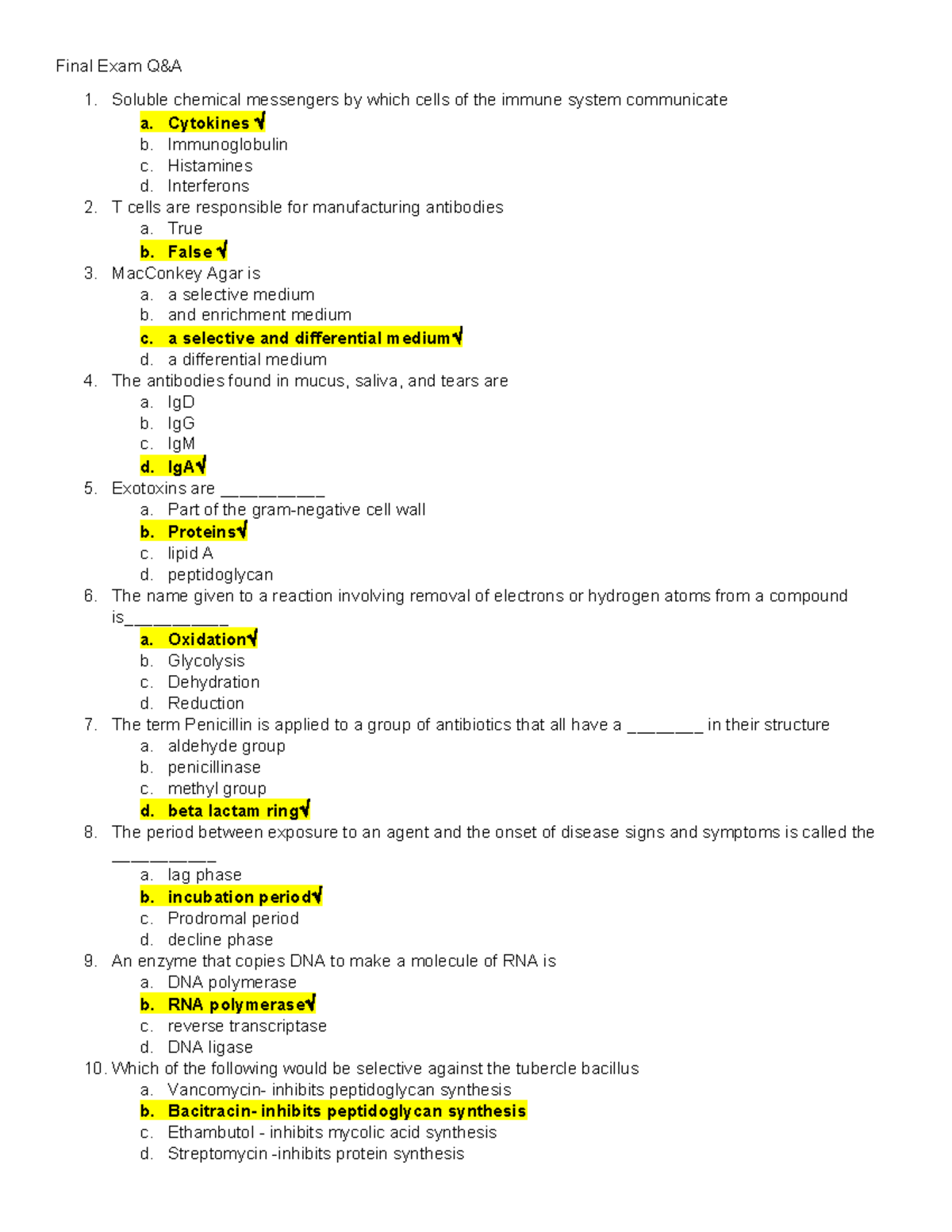 Final Exam review - Lecture notes( professor Daniel K) - Final Exam Q&A ...
