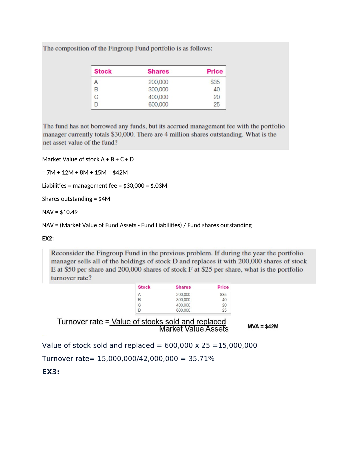 Market Value Of Stock A - Sdjdsfjsdfsd, - Market Value Of Stock A + B ...