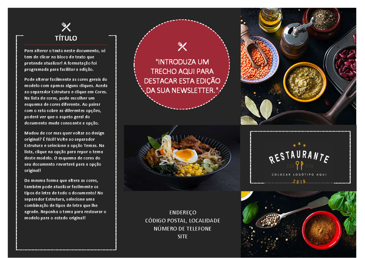 Menu - v ljnjnovndoklcm - TÍTULO Para alterar o texto neste documento ...