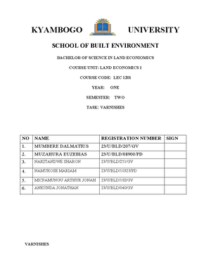 Detailed Group 5 stair coursework 2024 - KYAMBOGO UNIVERSITY P BOX 1 ...