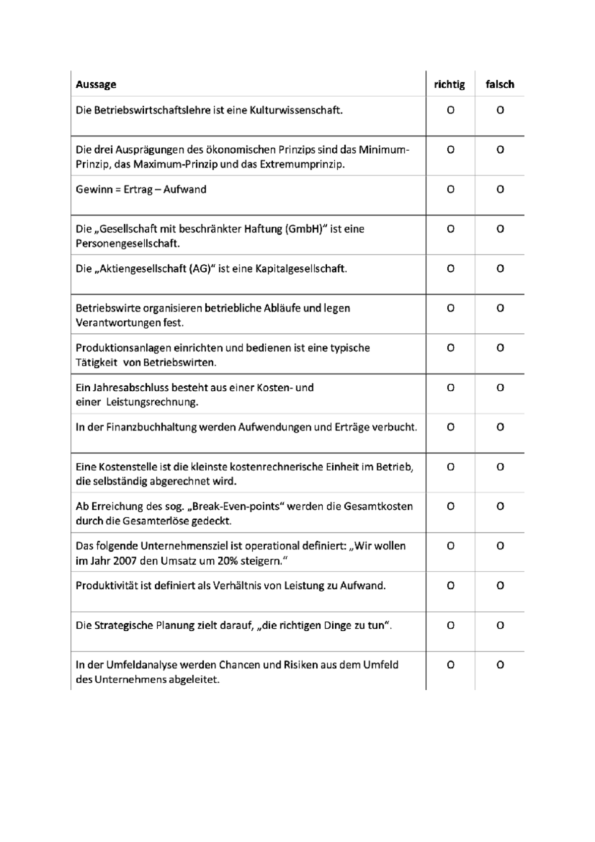 BWL multiple choice - Zusammenfassung - Business English - HHN - Studocu