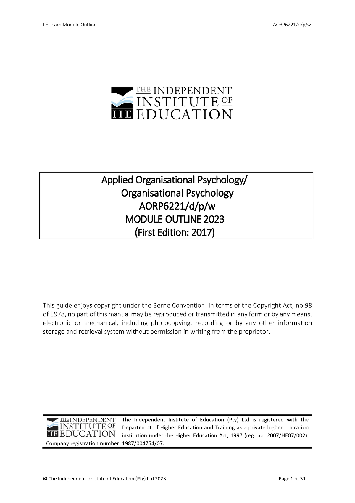 AORP6221 MO - as stated above - Applied Organisational Psychology ...