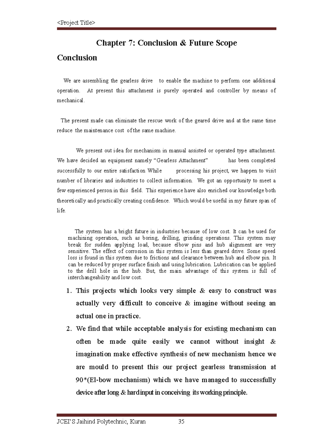 Chapter 7 Conclusion & Future Scope Chapter 7 Conclusion & Future Scope Studocu