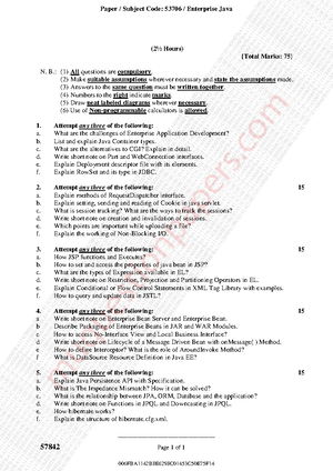 Tybsc-IT SEM5 EJ NOV22 - Enterprise Java Question paper - B.Tech ...