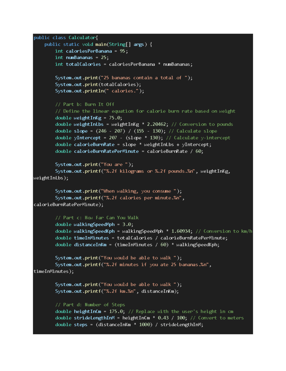 Calculator Program - It's an assignment to calculate the required ...