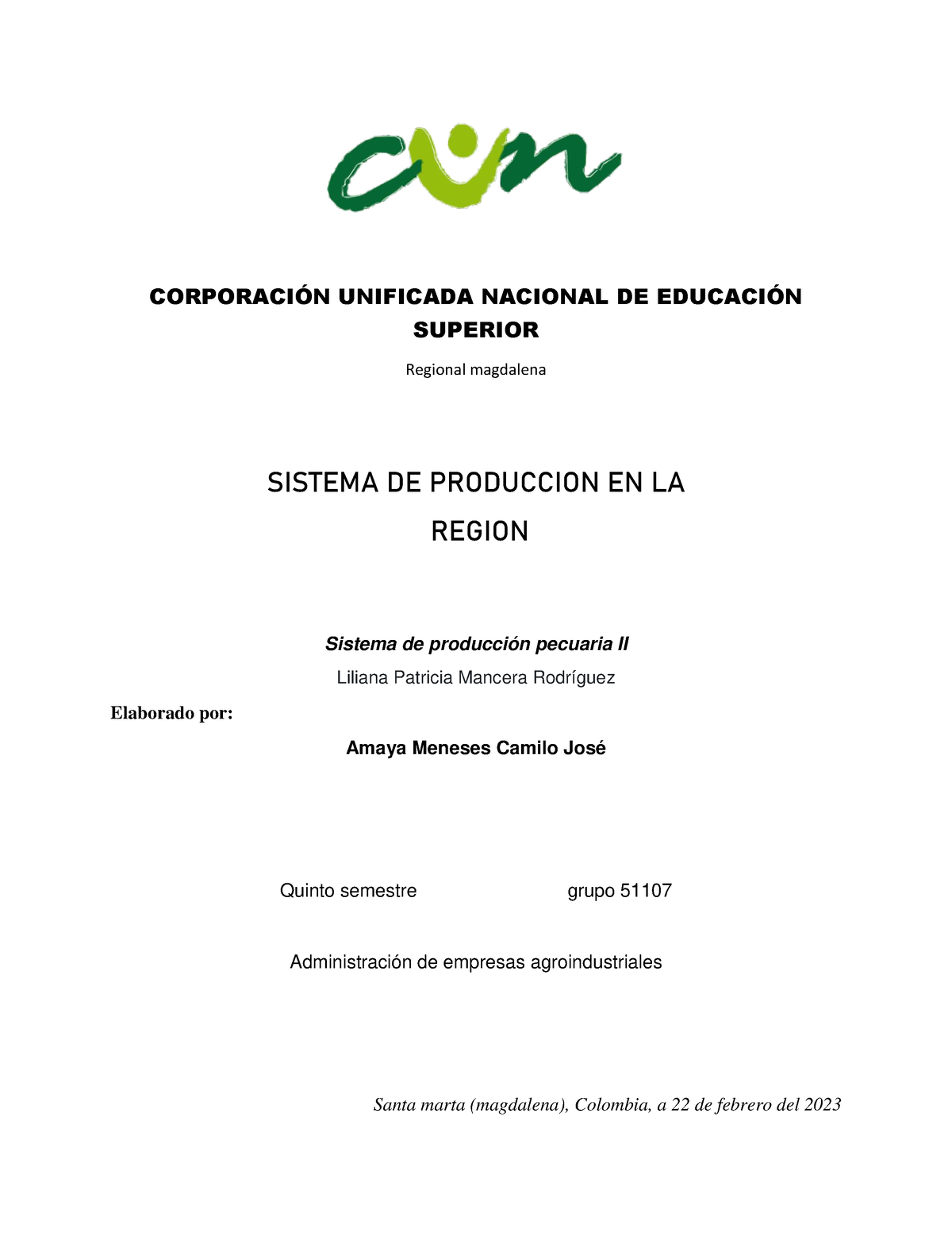 ACA 1- Sistema Pecuaria II - CORPORACI”N UNIFICADA NACIONAL DE EDUCACI ...